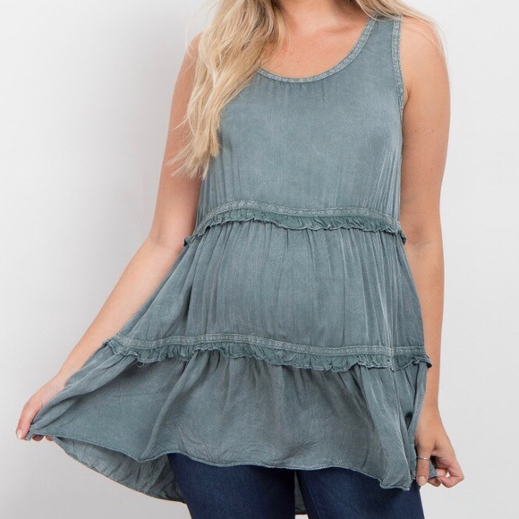 Pinkblush Tops - Jade Sleeveless Tiered Maternity Top